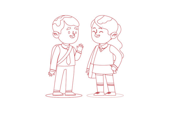 Back to School Coloring Vector Graphics