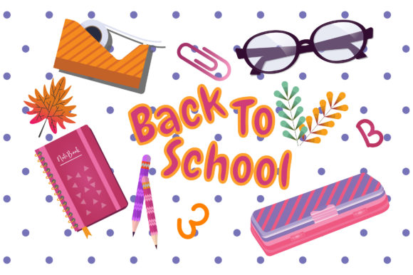 Building a Visual Language with Flat School Element Vector Illustration