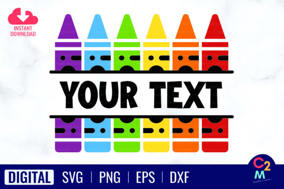 Crayon Split Monogram SVG Back to School