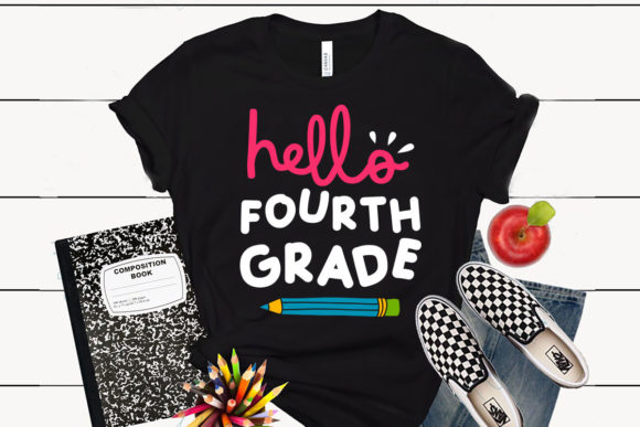 Hello Fourth Grade Back to School Tshirt