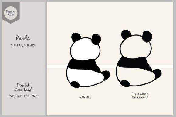 Sitting Panda Back: A Versatile Digital Cut File for Crafters and Designers